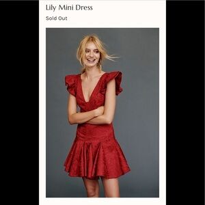 Free People Lily  Red Party Dress Sz 10 New